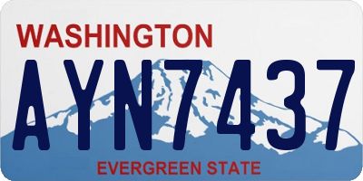 WA license plate AYN7437