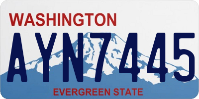 WA license plate AYN7445