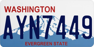 WA license plate AYN7449