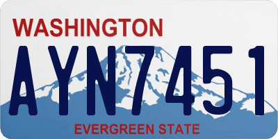 WA license plate AYN7451