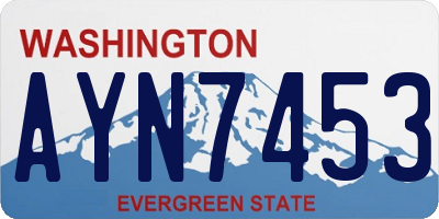WA license plate AYN7453