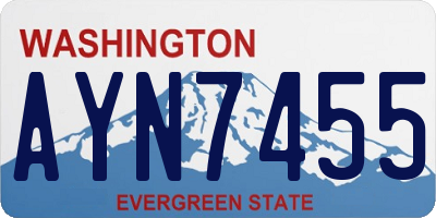 WA license plate AYN7455