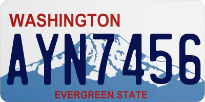 WA license plate AYN7456