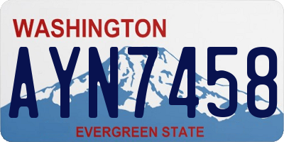 WA license plate AYN7458