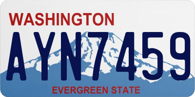 WA license plate AYN7459