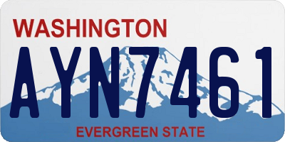 WA license plate AYN7461
