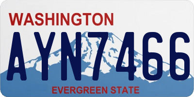 WA license plate AYN7466