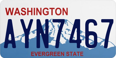 WA license plate AYN7467