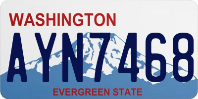 WA license plate AYN7468