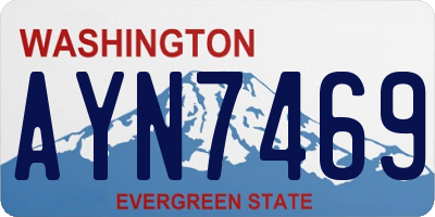 WA license plate AYN7469