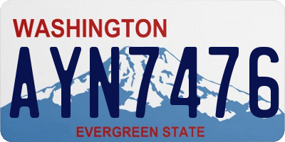 WA license plate AYN7476