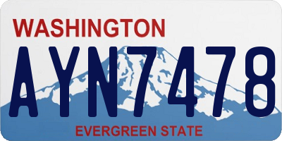 WA license plate AYN7478