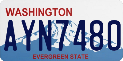 WA license plate AYN7480