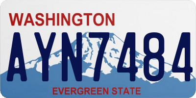 WA license plate AYN7484