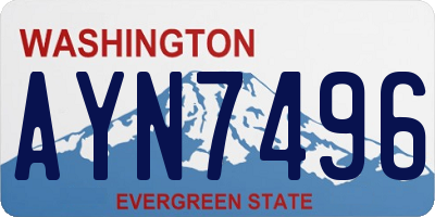 WA license plate AYN7496