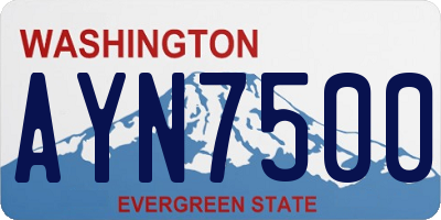 WA license plate AYN7500