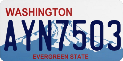WA license plate AYN7503
