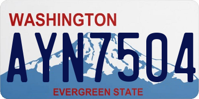 WA license plate AYN7504