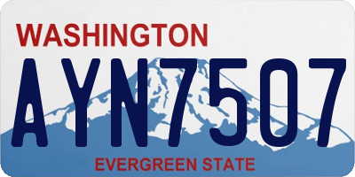 WA license plate AYN7507
