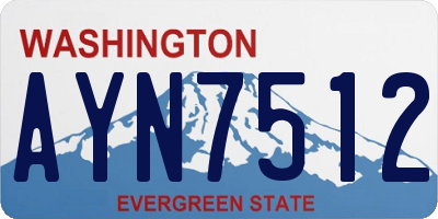 WA license plate AYN7512
