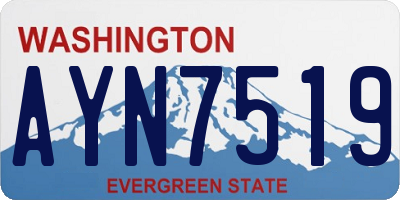 WA license plate AYN7519