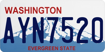 WA license plate AYN7520
