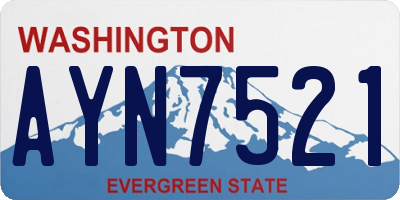 WA license plate AYN7521