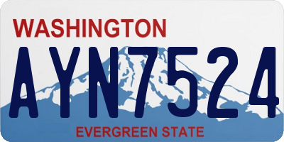WA license plate AYN7524