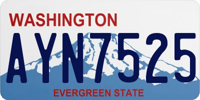 WA license plate AYN7525