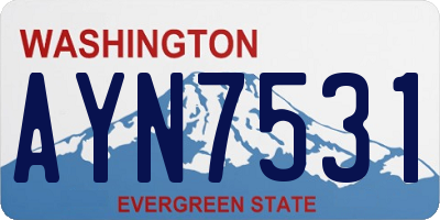 WA license plate AYN7531