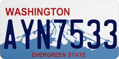 WA license plate AYN7533