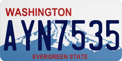 WA license plate AYN7535
