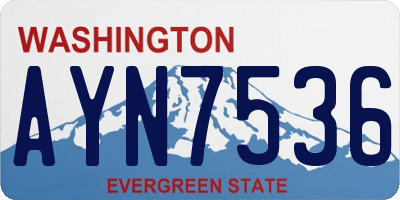 WA license plate AYN7536