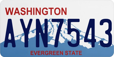 WA license plate AYN7543