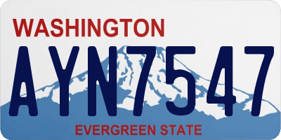 WA license plate AYN7547