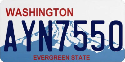 WA license plate AYN7550