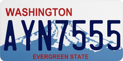 WA license plate AYN7555