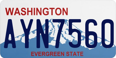 WA license plate AYN7560