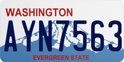 WA license plate AYN7563