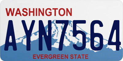 WA license plate AYN7564