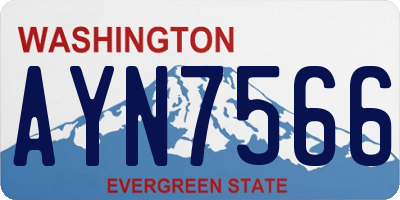 WA license plate AYN7566