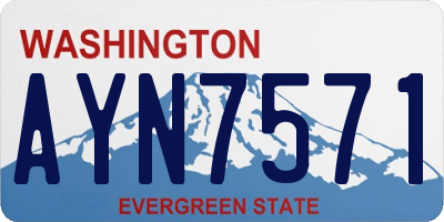 WA license plate AYN7571