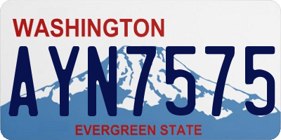 WA license plate AYN7575