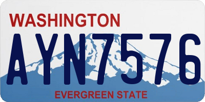 WA license plate AYN7576