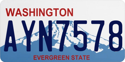 WA license plate AYN7578