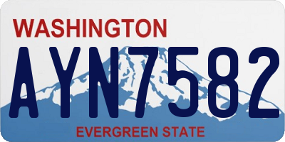 WA license plate AYN7582