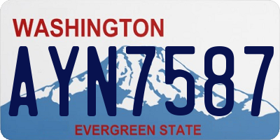 WA license plate AYN7587