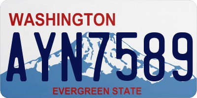 WA license plate AYN7589
