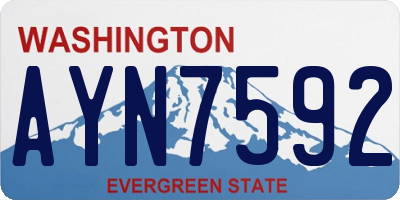 WA license plate AYN7592