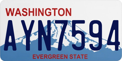 WA license plate AYN7594